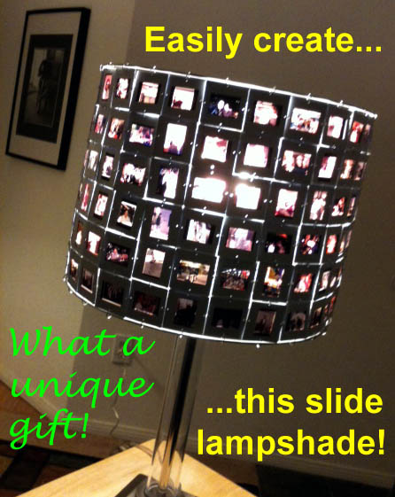 Create a lamp shade with 35mm color slides!